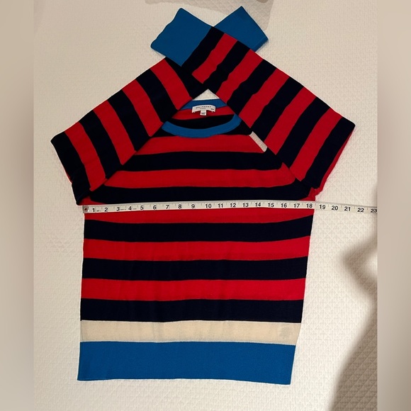 🎉HP🎉 Equipment 💫EUC💫 Axel Stripe Sweater - Ribbon Red Multi - M - Silk Blend - Picture 6 of 11